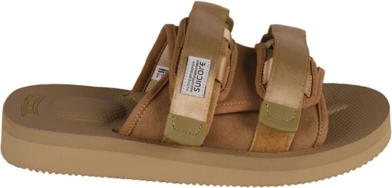 Suicoke Lichtgewicht Natuurlijke Beige Platte Sandalen Brown Heren