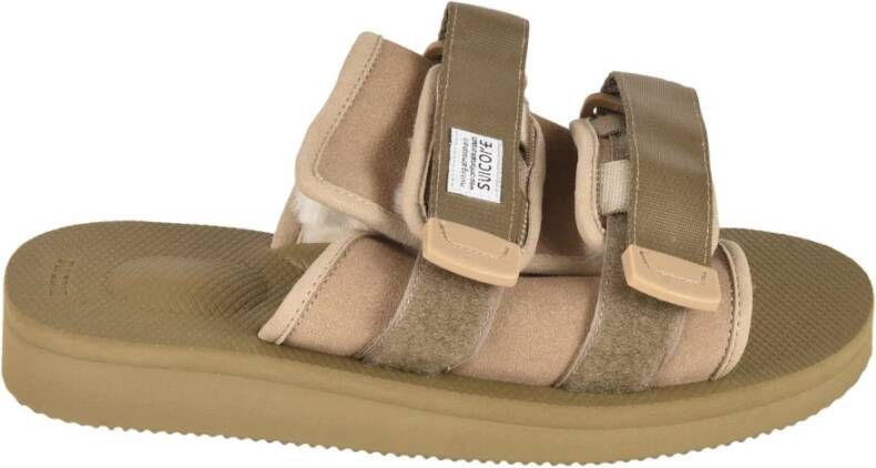 Suicoke Metallic Grijze Mol Sliders voor Vrouwen Beige Dames