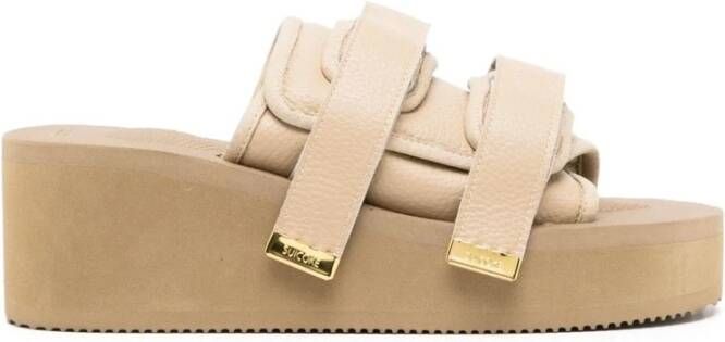 Suicoke Moto Acab Faux-Leren Sandalen Brown Heren