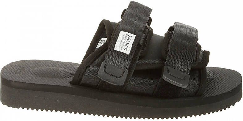 Suicoke Comfortabele zwarte nylon sliders voor heren Black Heren