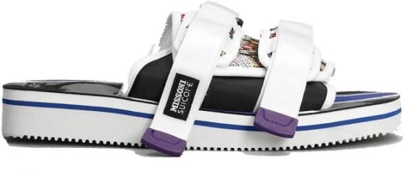 Suicoke Moto Geweven Sliders voor modebewuste mannen White Heren