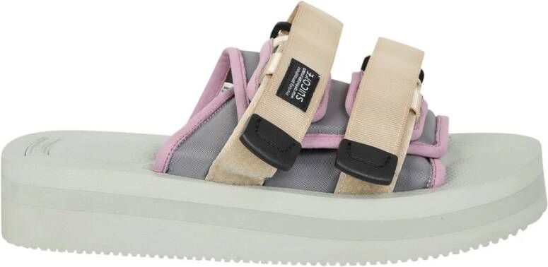 Suicoke Moto-Vpo Open Teen Sliders Beige Dames