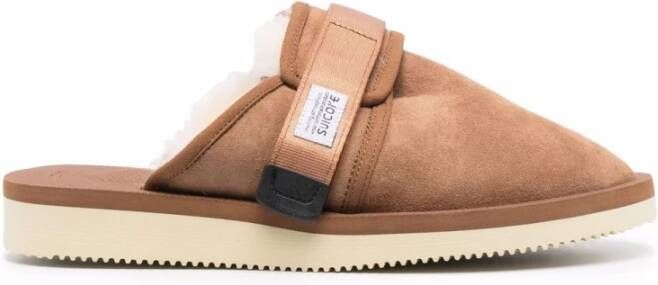 Suicoke Platte Kamelenbont Sandalen Brown Dames