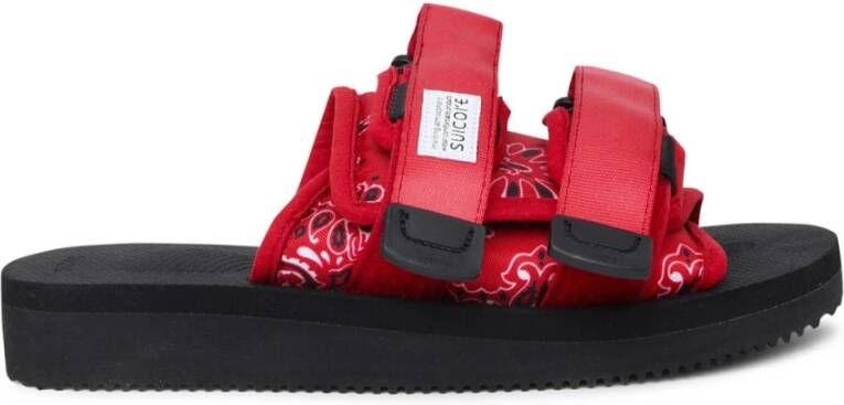 Suicoke Rode en zwarteylon Moto-CAB-PT02 Sandaal Red Dames