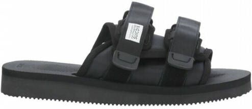 Suicoke Comfortabele zwarte nylon sliders voor heren Black Heren