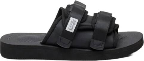 Suicoke Comfortabele zwarte nylon sliders voor heren Black Heren