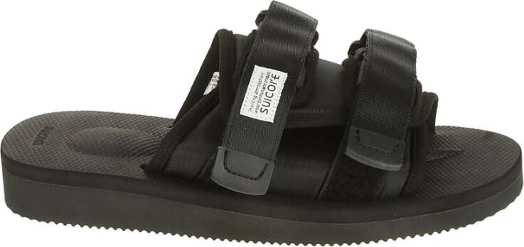 Suicoke Comfortabele zwarte nylon sliders voor heren Black Heren