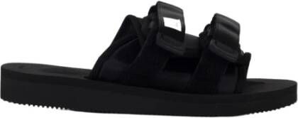 Suicoke Comfortabele zwarte nylon sliders voor heren Black Heren