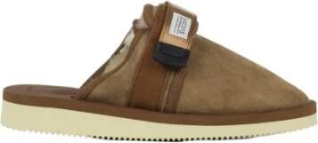 Suicoke Eigentijdse Leren Pantoffels Brown Unisex