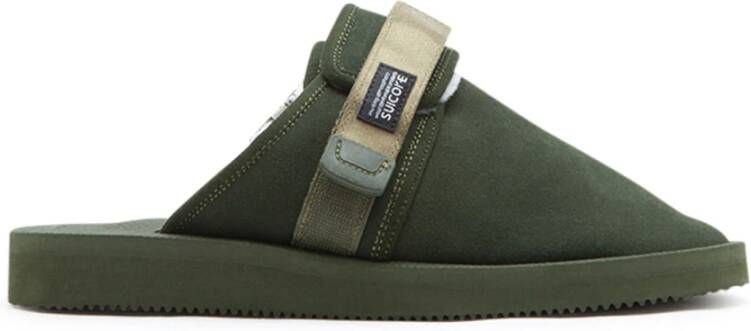 Suicoke Comfortabele Shearling Pantoffels Green Heren