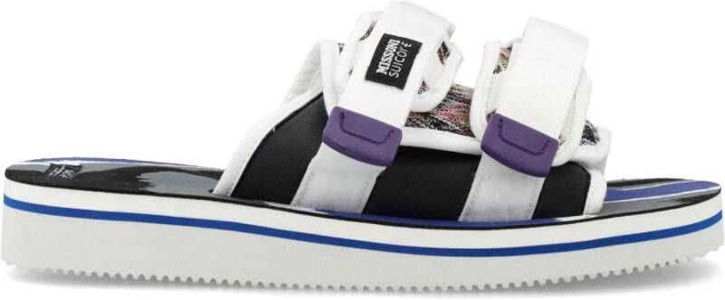 Suicoke Moto Geweven Sliders voor modebewuste mannen White Heren