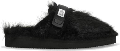 Suicoke zavo sabot in faux fur Zwart Heren