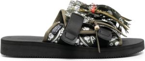 Suicoke Street X Suicap Moto Fringed Sandals Groen Heren
