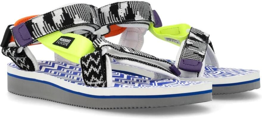 Suicoke Witte Zigzag Geweven Sandalen