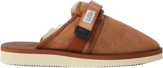 Suicoke Eigentijdse Leren Pantoffels Brown Unisex