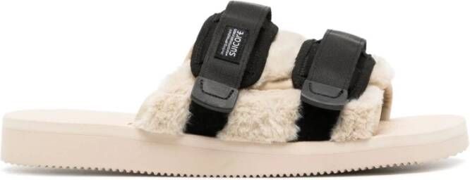 Suicoke Zwarte Moto Logo Patch Sandalen Multicolor Heren