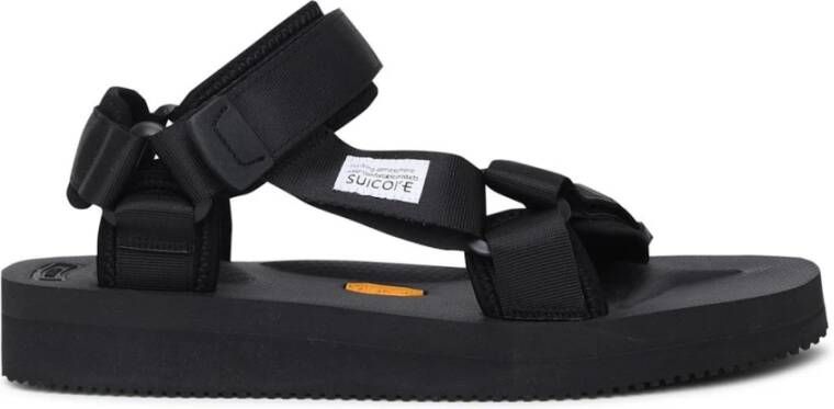 Suicoke Zwarte Nylon Sandalen met Vibram Zool Black Heren