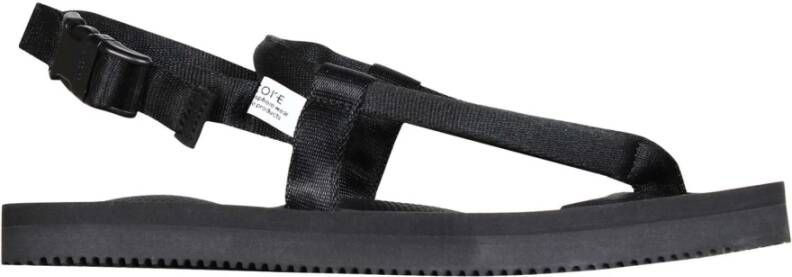 Suicoke Zwarte nylon sandalen met achterband