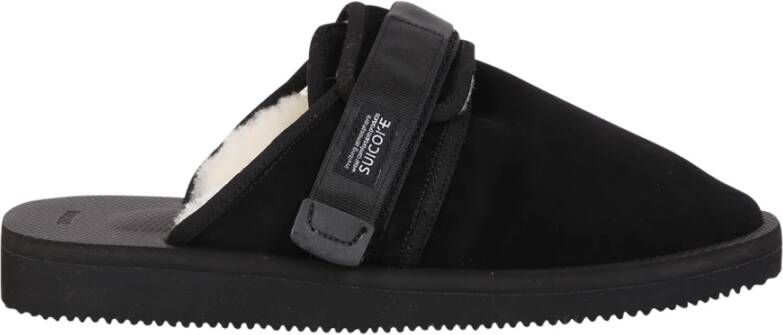 Suicoke Zwarte Sandalen met Shearling Voering