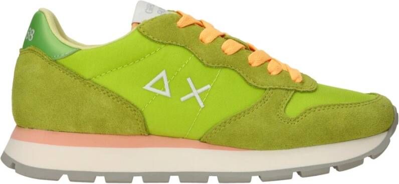 Sun68 Felgroene Ally Solid Nylon Sneakers voor Dames Green
