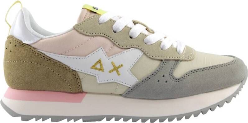 Sun68 Beige Witte Casual Sneakers
