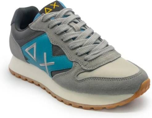 Sun68 Bicolor leren sneakers met suède details Gray Heren