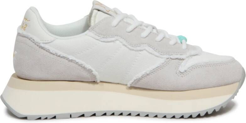 Sun68 Witte Canvas Sneakers Big Stargirl White Dames