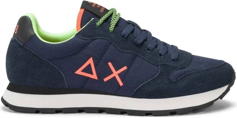 Sun68 Blauw Marineblauw Casual Sneakers Tom Fluo