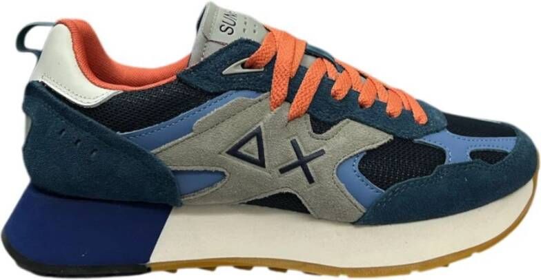 Sun68 Blauwe Lage Sneakers Avioscuro