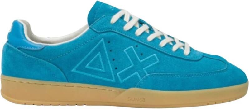 Sun68 Blauwe Leren Sneakers California Stijl