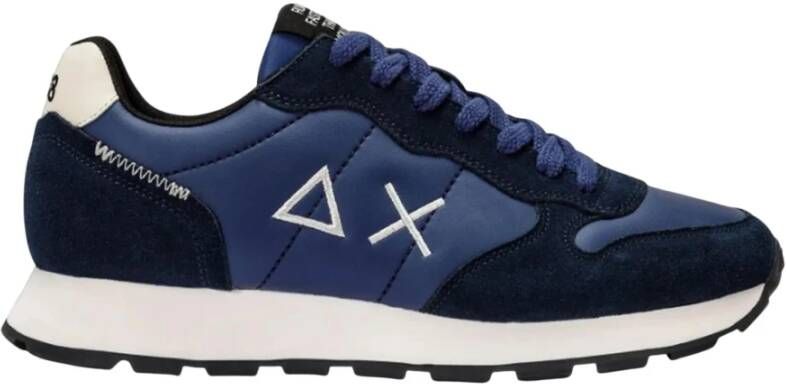 Sun68 Tom Classic Navy Blauw Suède Eco-lederen Hardloopschoen Blue Heren