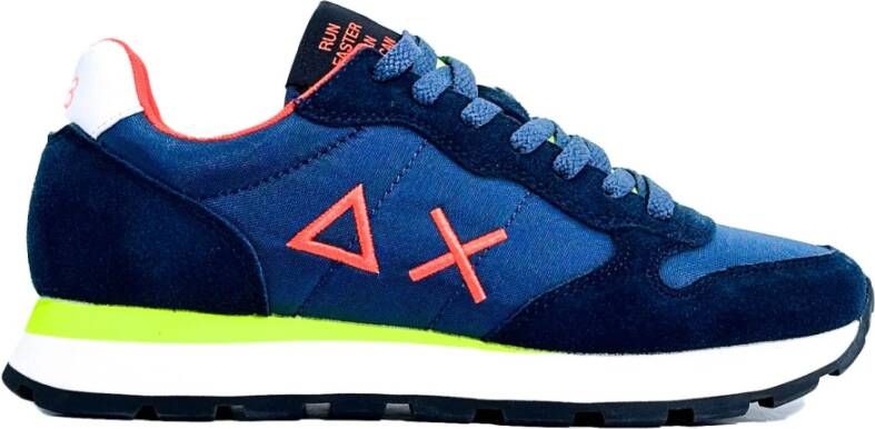 Sun68 Blauwe Sneakers Tom Fluo Blue Heren