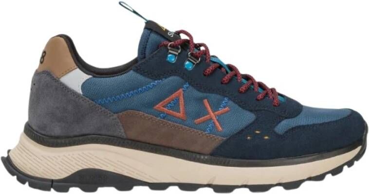 Sun68 Blauwe Sneakers voor Mannen Blue Heren