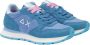 Sun68 Blauwe Suède Sneakers met Dubbele Roze Veters - Thumbnail 1