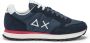 Sun68 Blauwe Suède Sneakers met Witte Details - Thumbnail 1