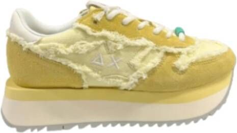 Sun68 Canvas Franje Hoge Sneakers Yellow Dames