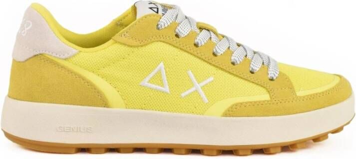 Sun68 Casual Sneakers met Rubberen Zool Yellow Heren