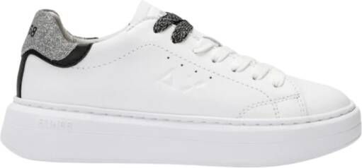 Sun68 Dames Sneakers van Leer met Glitterdetail White Dames