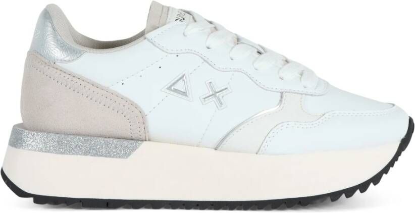Sun68 Eco Leren Sneakers met Veters White Dames
