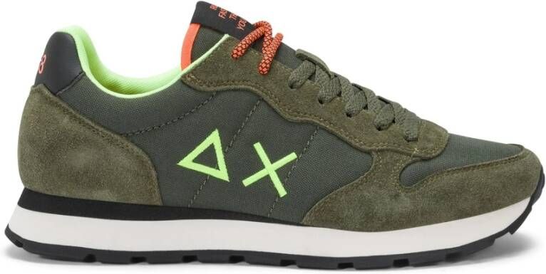Sun68 Fluo Tom Casual Sneakers Groen Militair
