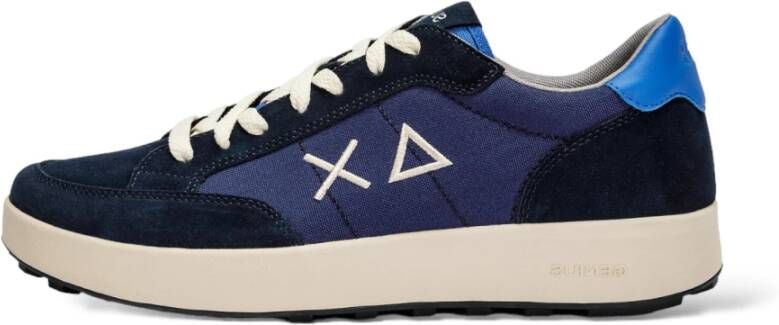 Sun68 Blauwe Leren en Stoffen Genius Schoenen Blue Heren