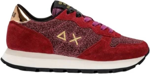 Sun68 Glitter Suède Sneakers met Geborduurd Logo Purple Dames