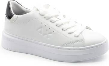 Sun68 Grace Leather Dames Wit en Zwart Schoenen White Dames