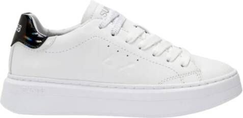 Sun68 Grace Leather Sneakers in Zwart Wit White Dames