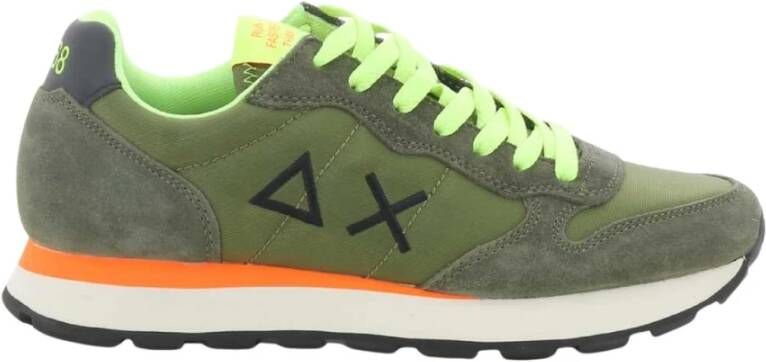 Sun68 Heren Khaki Fluo Sneakers Green Heren