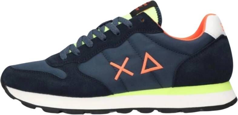 Sun68 Heren Lage Sneakers Tom Fluo Blue Heren