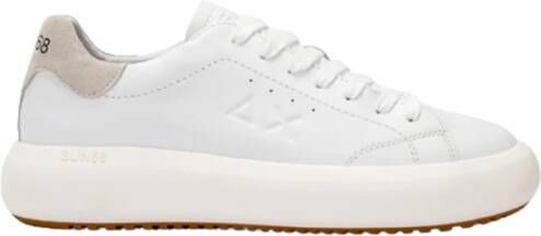 Sun68 Klassieke Witte Leren Sneakers Multicolor Heren