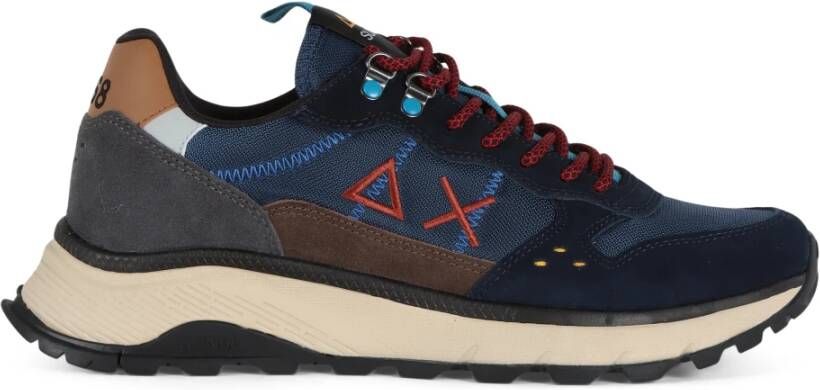 Sun68 Leren en stoffen sneakers voor kamperen Multicolor Heren