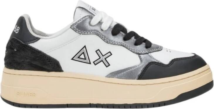 Sun68 Witte Leren Sneakers voor Vrouwen Multicolor Dames