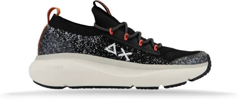 Sun68 Mesh Ribbed Veterschoenen Sneakers Black Heren